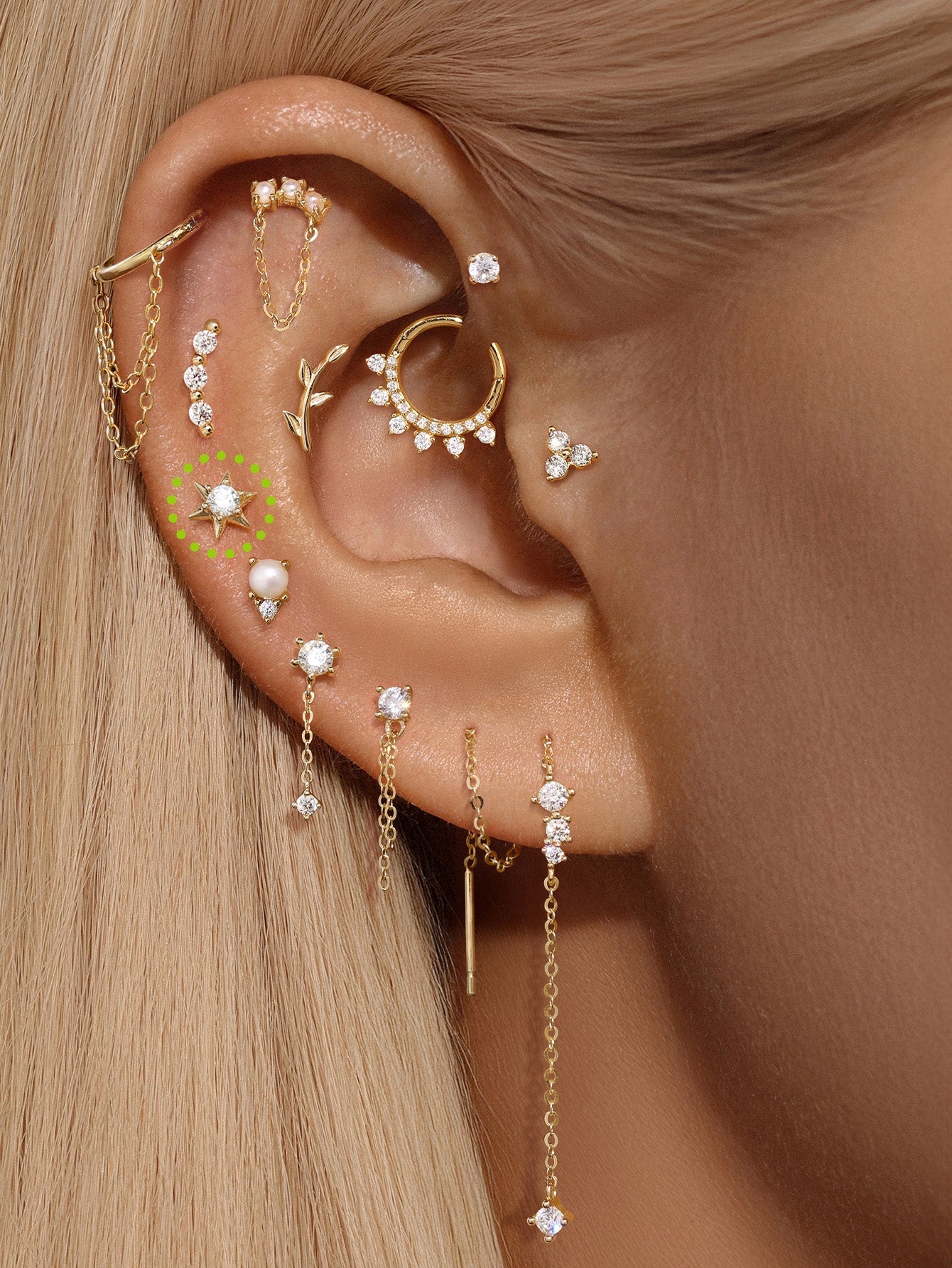 14K Solid Gold Pentagram Flatback - Kosinerjewelry