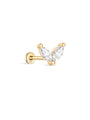 14K Solid Gold Marquise CZ Flat Back - Kosinerjewelry