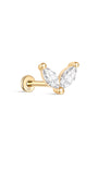 14K Solid Gold Marquise CZ Flat Back - Kosinerjewelry