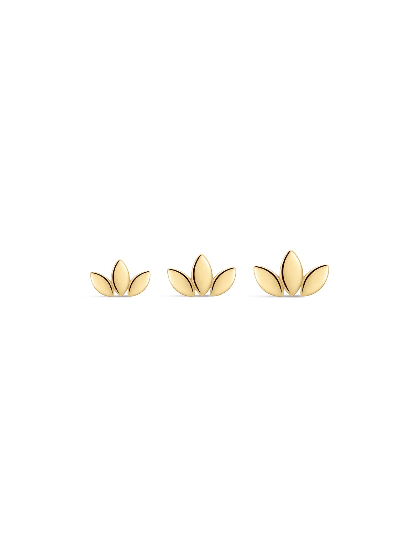 14K Solid Gold Bright Marquise Ear Piercing Stud