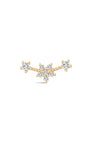 KOSINER 14K Solid Gold Paved CZ Flower Constellation Piercing Stud Top