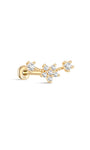 KOSINER 14K Solid Gold Constellation Flower Cluster Flatback Stud with Lab Diamond / AAAAA CZ