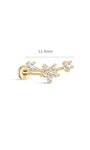 KOSINER Constellation Flower Piercing Stud Dimensions - 11.4mm Length, 14K Gold