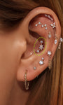 KOSINER Constellation Flower Flatback Stud for Curated Ear Stack - Helix/Rook Placement