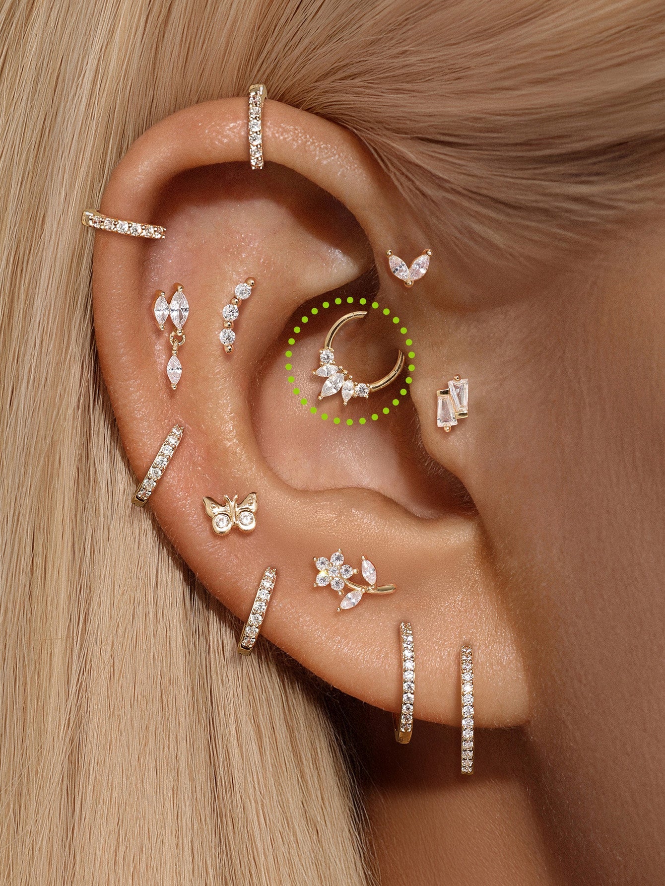 14K Solid Gold Shiny Hoop Earring - Kosinerjewelry-Earrings