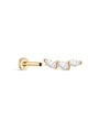 14K Solid Gold Single Row Marquise Ear Piercing Stud - Kosinerjewelry