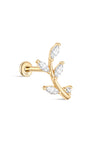 14K Solid Gold Leaf Marquise CZ Flat Back - Kosinerjewelry