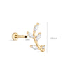 14K Solid Gold Leaf Marquise CZ Flat Back - Kosinerjewelry