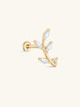 14K Solid Gold Leaf Marquise CZ Flat Back - Kosinerjewelry