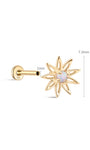 KOSINER Opal Sunflower Stud Dimensions, 7.3mm Height, 1mm Gauge, 14K Gold
