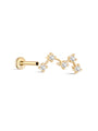 14K Solid Gold Celestial Ear Piercing Stud - Kosinerjewelry