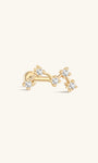 14K Solid Gold Celestial Ear Piercing Stud - Kosinerjewelry