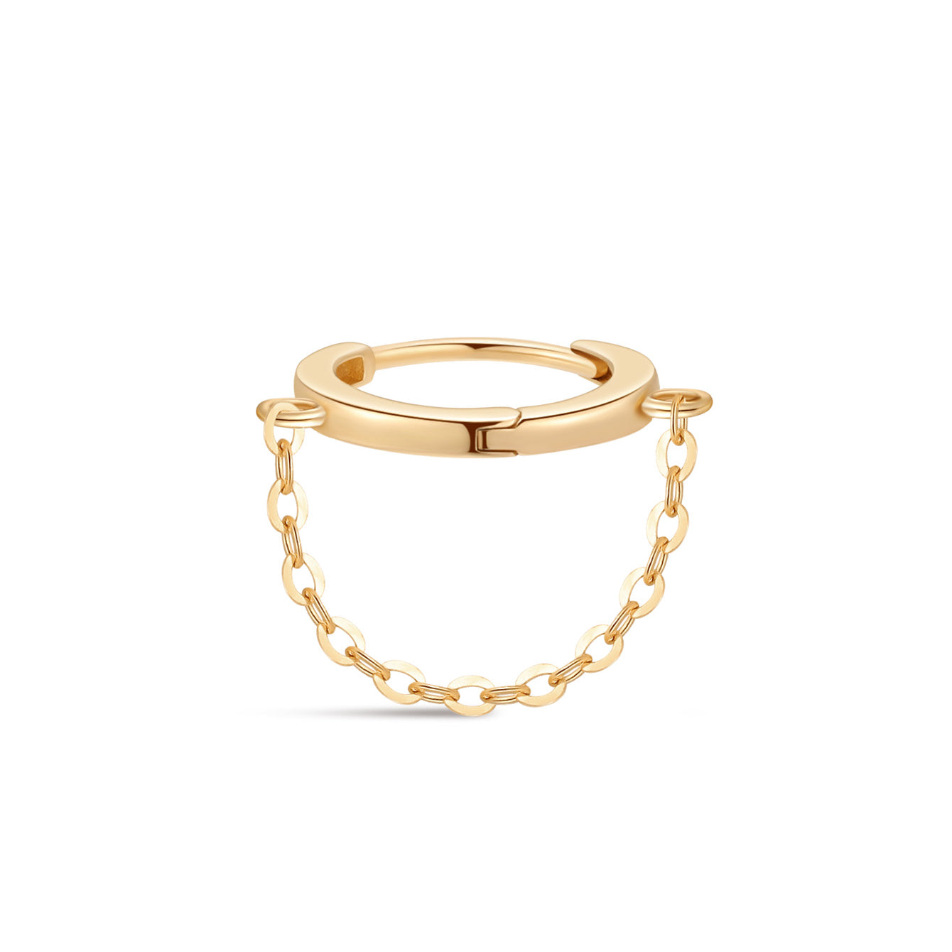 14K Solid Gold Simple Versatile Tassel Huggies Earring - Kosinerjewelry