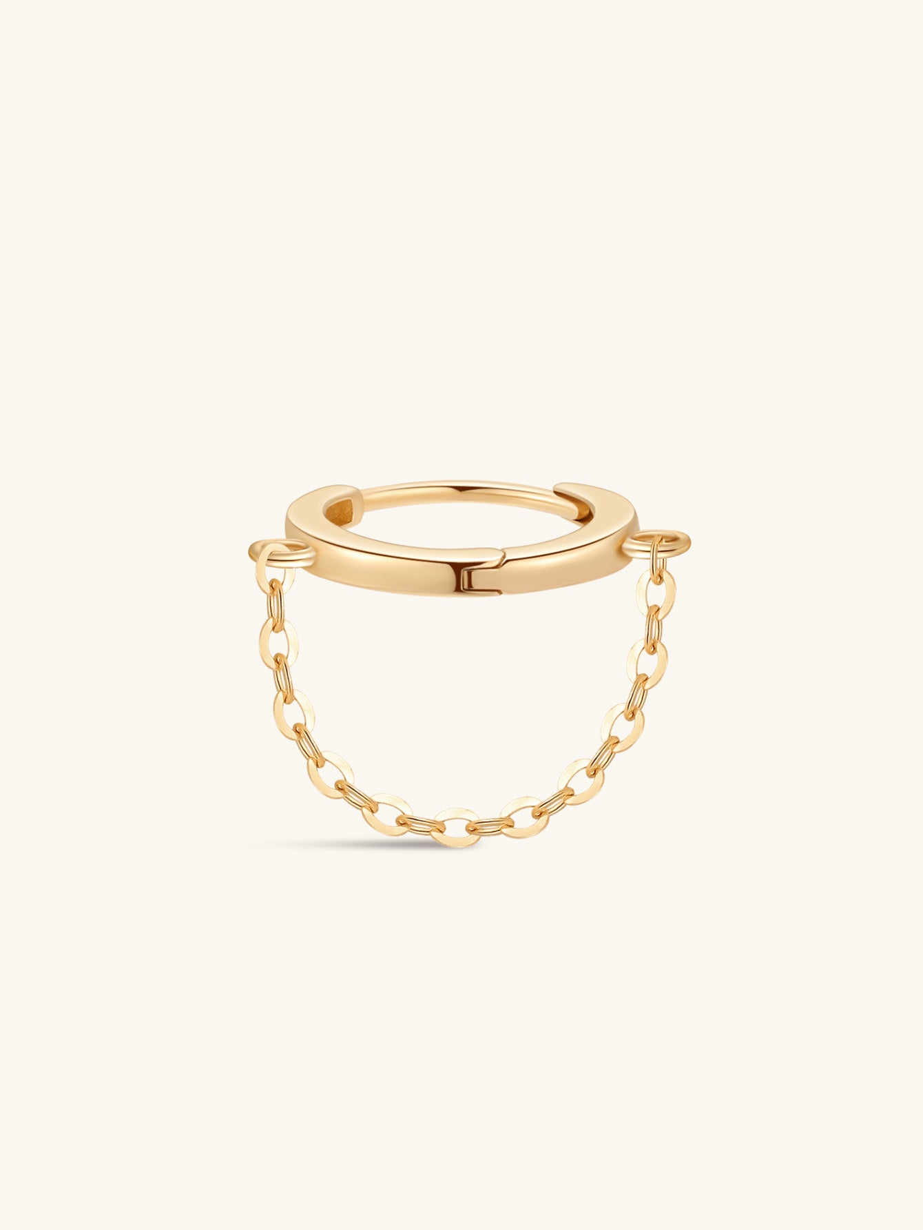 14K Solid Gold Simple Versatile Tassel Huggies Earring - Kosinerjewelry