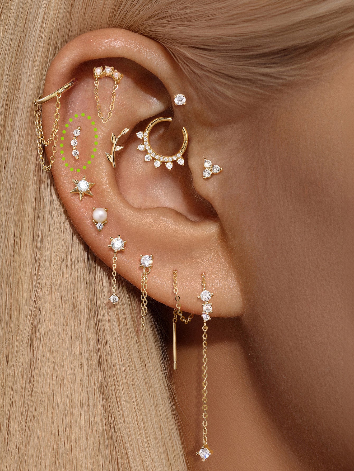 14K Solid Gold Moon Flatback