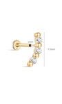 Espalda plana de luna de oro macizo de 14 quilates - Kosiner Jewelry
