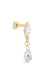 Oeil de cheval en or massif 14 carats à dos plat - Kosinerjewelry