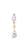 Oeil de cheval en or massif 14 carats à dos plat - Kosinerjewelry