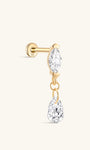 Oeil de cheval en or massif 14 carats à dos plat - Kosinerjewelry