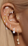 Oeil de cheval en or massif 14 carats à dos plat - Kosinerjewelry