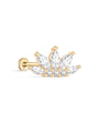 14K Solid Gold Marquise CZ Crown Flat Back - Kosinerjewelry