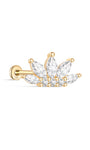Corona de circonita marquesa de oro macizo de 14 quilates con parte trasera plana - Kosinerjewelry
