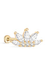 14K Solid Gold Marquise CZ Crown Flat Back - Kosinerjewelry