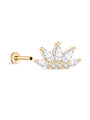 14K Solid Gold Marquise CZ Crown Flat Back - Kosinerjewelry