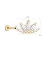 14K Solid Gold Marquise CZ Crown Flat Back - Kosinerjewelry