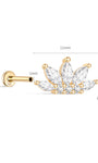 Corona de circonita marquesa de oro macizo de 14 quilates con parte trasera plana - Kosinerjewelry