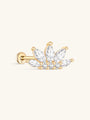14K Solid Gold Marquise CZ Crown Flat Back - Kosinerjewelry