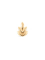 14K Solid Gold Glossy Leaves Flat Back - Kosinerjewelry