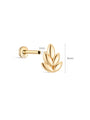 14K Solid Gold Glossy Leaves Flat Back - Kosinerjewelry
