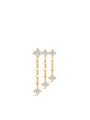 14K Solid Gold Multi-diamond Tassel Dhain Ear Piercing Stud - Kosinerjewelry