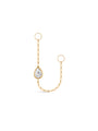 14K Solid Gold Marquise Tassel Chain Hoop Charm - Kosinerjewelry