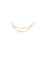 14K Solid Gold Double Chain Hoop Charm - Kosinerjewelry
