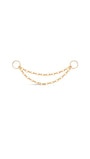 14K Solid Gold Double Chain Hoop Charm - Kosinerjewelry