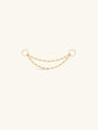 14K Solid Gold Double Chain Hoop Charm - Kosinerjewelry