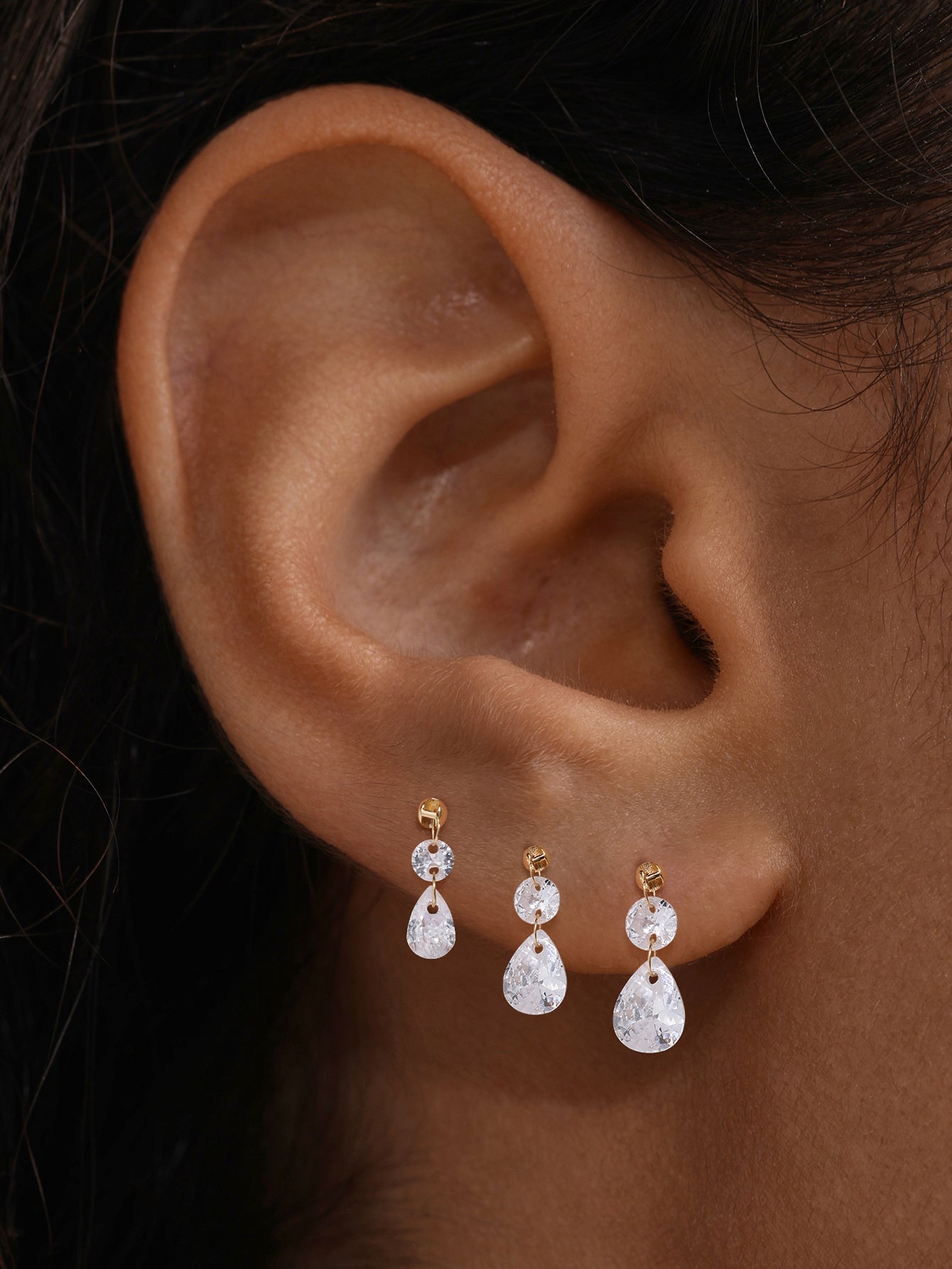 14K Solid Gold Water Drop Flatback