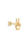 14K Solid Two Fingers Ear Piercing Stud - Kosinerjewelry