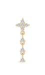kosiner jewelry 14k Solid Gold Four - petaled Flower Ear Piercing Stud