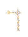 kosiner jewelry 14k Solid Gold Four - petaled Flower Ear Piercing Stud