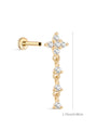 kosiner jewelry 14k Solid Gold Four - petaled Flower Ear Piercing Stud