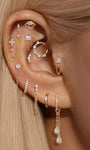 kosiner jewelry 14k Solid Gold Four - petaled Flower Ear Piercing Stud