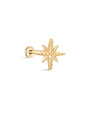 14K Solid Eight Pointed Star Ear Piercing Stud - Kosinerjewelry