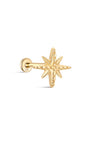 14K massieve achtpuntige ster oorpiercing Stud - Kosinerjewelry