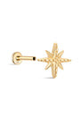14K massieve achtpuntige ster oorpiercing Stud - Kosinerjewelry