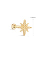 14K Solid Eight Pointed Star Ear Piercing Stud - Kosinerjewelry