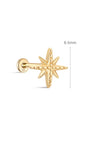 14K massieve achtpuntige ster oorpiercing Stud - Kosinerjewelry