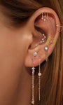 14K massieve achtpuntige ster oorpiercing Stud - Kosinerjewelry
